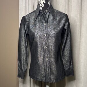 Vintage Shimmering Black Blouse